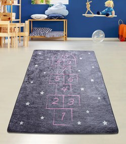 Covor pentru copii Hopscotch Gri inchis 100X160 cm