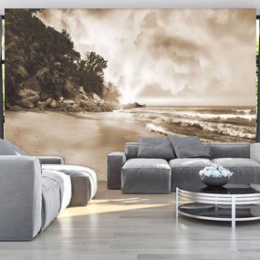 Fototapet - Plaja - Sepie (152,5x104 cm)