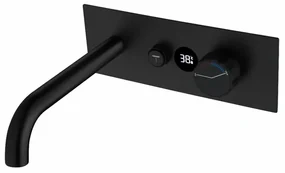 Baterie de baie incastrata cu afisaj temperatura, culoare negru mat, Digital Form Negru