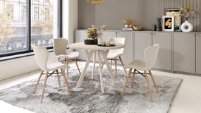 Mazzoni ALDO Bej/picioare bej - MASĂ ROTUNDĂ STIL LOFT PENTRU SALON/SUFRAGERIE EXTENSIBILĂ CU PICIOARE ÎN FORMĂ DE "Y"