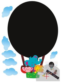 Set autocolant tip tablă de scris și marker alb Fanastick Hot Air