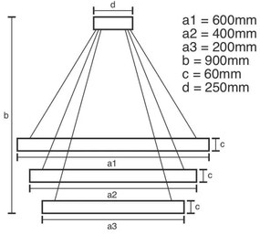Lustră LED dimabilă pe cablu LED/165W/230V 3000-6500K + telecomandă