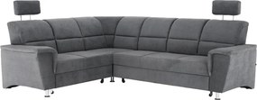 Colţar extensibil, material textil gri, model stânga, SANTIAGO