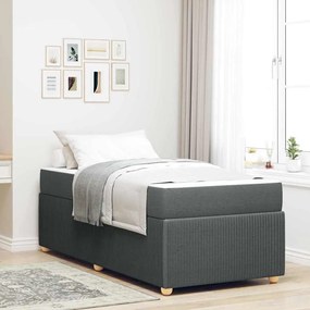 vidaXL Cadru de pat Altele Gri închis 90 x 190 cm țesătură