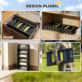 PawHut Rampă Pliabilă pentru Câini pentru Mașini și Paturi Înalte, Scară Portabilă cu 10 Trepte Antiderapante, Ușoară, Suportă Până la 68 kg, Negru | Aosom Romania