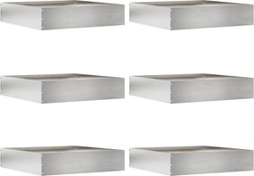 vidaXL Margine pentru gazon 6 pcs Argintiu 60 x 60 x 13 cm