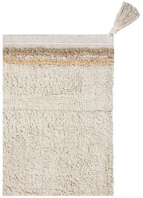 Covor crem lavabil/țesut manual din bumbac 90x130 cm Bloom Natural – Lorena Canals