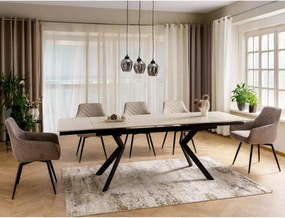 Masa extensibila Norton travertin bej/negru L160-240xl90 cm