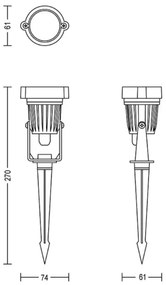 SET 3x spot LED de exterior Philips CASPER LED/1,5W/24/230V IP44