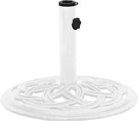 vidaXL Suport de umbrelă, alb, 44x44x31, fontă
