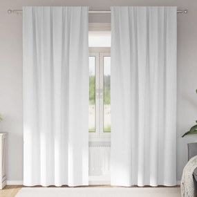 vidaXL Perdele opace cu perdele 2 pcs Alb pur 245 x 140 cm Poliester