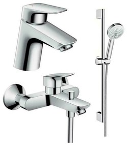 Set baterii Hansgrohe Logis 70 lavoar cada si set de dus crom