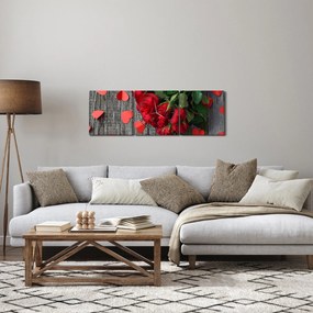 Tablou - cu buchet de flori (cu ceas) (90x30 cm)