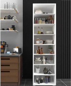 Dulap multifunctional cu 8 rafturi  culoare alb185x49x32 cm