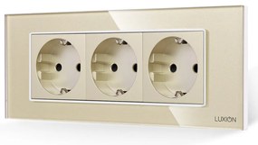 Priza Tripla cu Rama din Sticla LUXION, Standard Italian, 6M