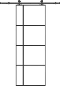 vidaXL Ușă glisantă cu set feronerie, 76x205 cm, sticlă ESG/aluminiu