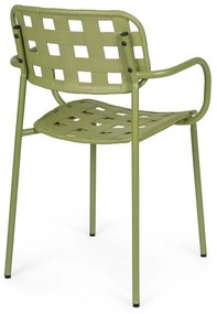 Scaune de grădină verzi 4 buc. din metal Clover – Bizzotto