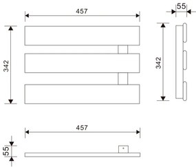 Radiator electric portpropsop Aqualine ELVIS 50W/230V 34,2 cm alb stâng