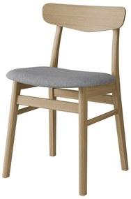 Scaun tapițat din lemn de stejar Findahl by Hammel Mosbol, natural-gri