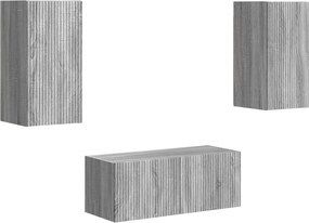 vidaXL Set comodă TV Pe perete 6 pcs Gri Sonoma Lemn compozit