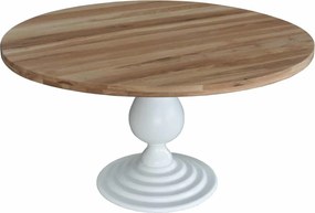Masă lemn masiv natur Rotundă Elise Blat Stejar Înălțime 79 cm /Gri - ø140