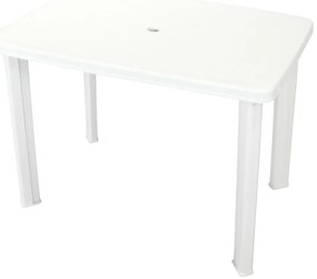 vidaXL Masă de grădină, alb, 101 x 68 x 72 cm, plastic