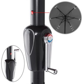 Deuba Umbrela de soare LED Atena Ø330cm - antracit