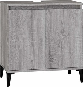 vidaXL Dulap de chiuvetă, gri sonoma, 58x33x60 cm, lemn prelucrat
