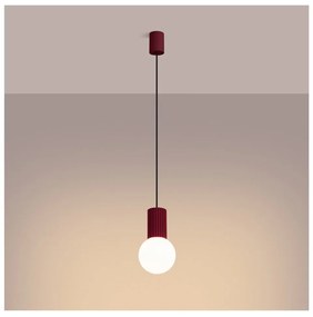Lustră burgundy cu abajur din sticlă ø 12 cm Orbital – Sollux