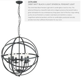 Lustra suspendata stil traditional Orbit negru 2476-6BK SRT
