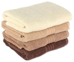 Set 4 prosoape din bumbac Foutastic Brown, 50 x 90 cm, maro