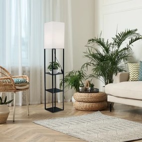 Brilagi - Lampă de podea cu polițe GRADUS 1xE27/40W/230V 150 cm negru/alb