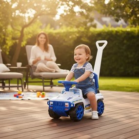 Masinuta copii si bebe NOVOKIDS™ My first SUV Car XXL , Lungime 85 cm, Maner de impins pentru parinti detasabil, Functie trotineta fara pedale,