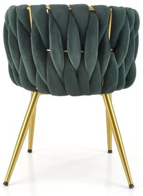 Scaun K517 velvet verde/auriu