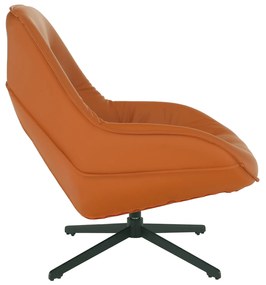 Scaun pivotant de lux, piele ecologică portocalie/metalic, JAELYN