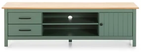 Masă TV verde/în culoare naturală din lemn masiv de pin 158x47 cm Miranda – Marckeric