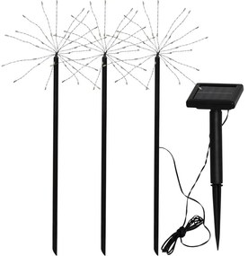 Set 3 lampadare solare pentru exterior Star Trading Firework, înălțime 40 cm