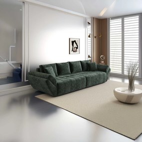 Canapea extensibilă dumonde cu ladă de depozitare si sezut confortabil din spuma high-density, Berlin Euphoria Green 300x100 cm