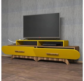 Masă TV/Dulap Florian (Nuc + Galben). 1088859