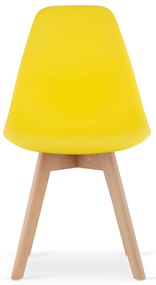 Scaun galben KITO cu picioare de fag