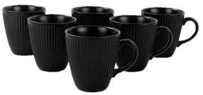Căni negre 6 buc. din ceramică 0.3 l – Hermia
