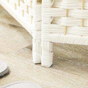 HOMCOM Paravent interior din lemn 4 panouri divizor de cameră pliabil pentru sufragerie dormitor 180 x 180 cm alb | Aosom Romania