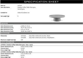 Masuta de cafea design LUX pentru interior si exterior Cleon gri