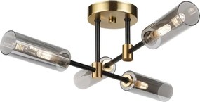 Lustra aplicată TESSA 4xG9/8W/230V alamă/negru fumuriu