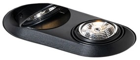 Spot integrat rotund negru GU10 70mm 2 lumini - Hubs