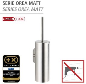 Perie de WC argintiu-mat autoadezivă din oțel inoxidabil Orea – Wenko