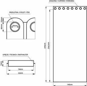 Draperie opacă AmeliaHome Eyelets Plum, 140 x 245 cm, mov prună