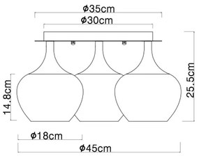 Plafonieră Globo 15548-3DW MAXY 3xE27/40W/230V alb