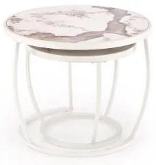 Set de 2 mese de cafea AURORO bej/alb