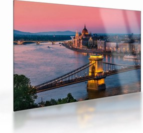 Tablou pe sticlă - Panorama orașului Budapesta, Ungaria (70x50 cm)